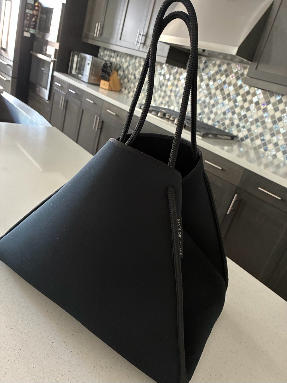 State of Escape Black Neoprene Tote – Excellent Condition